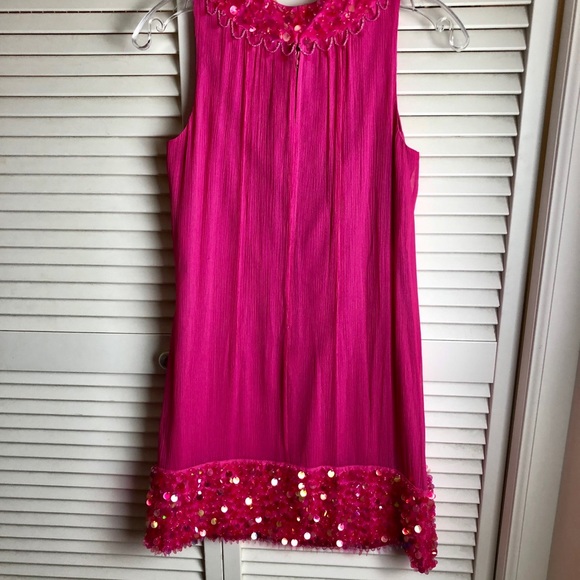 NWT BETSEY JOHNSON HOT PINK/ SEQUIN DRESS - Picture 4 of 7
